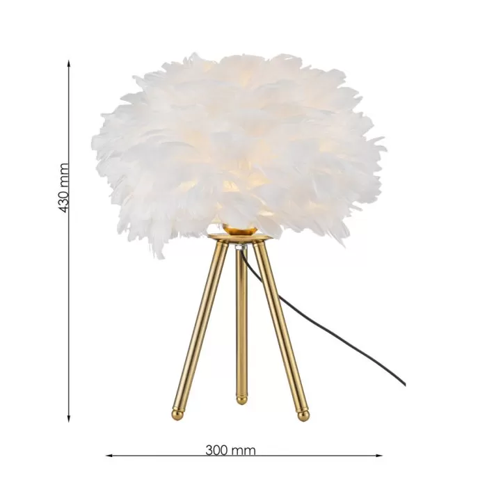 FL964-1T Veioza Pluma Flitz bronze metal+white shade - img 3