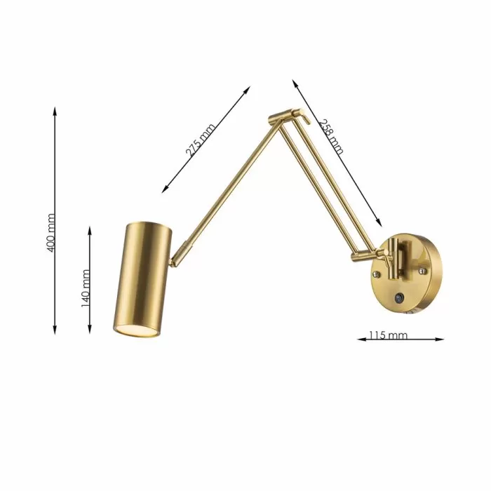 FL705-1W Aplica Arm Flitz Brass E27 - img 3