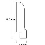 IDP731-W-L244 Plinta duropolimer 80*15*2440mm (25 buc-1 cutie) - img 1