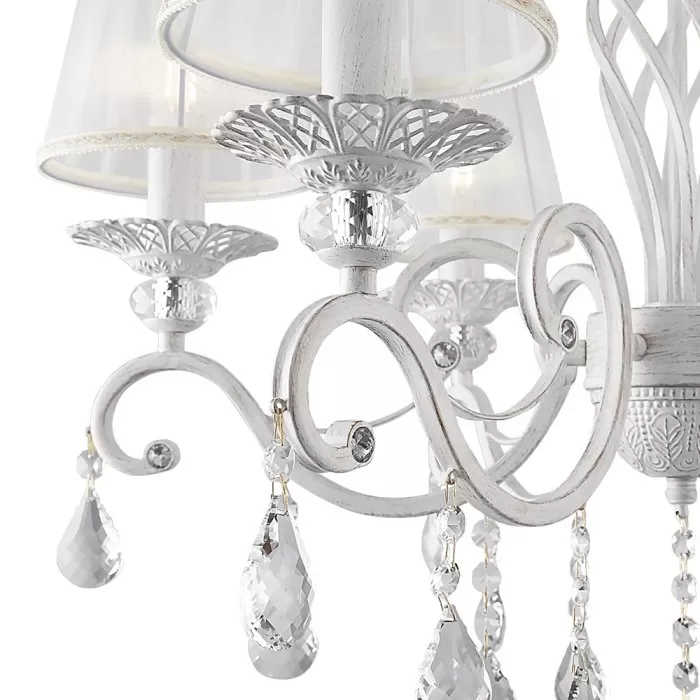LP290-6 Lustra Grazia White Lampardi 6x40w E14/ H55-105cm D63cm - img 5