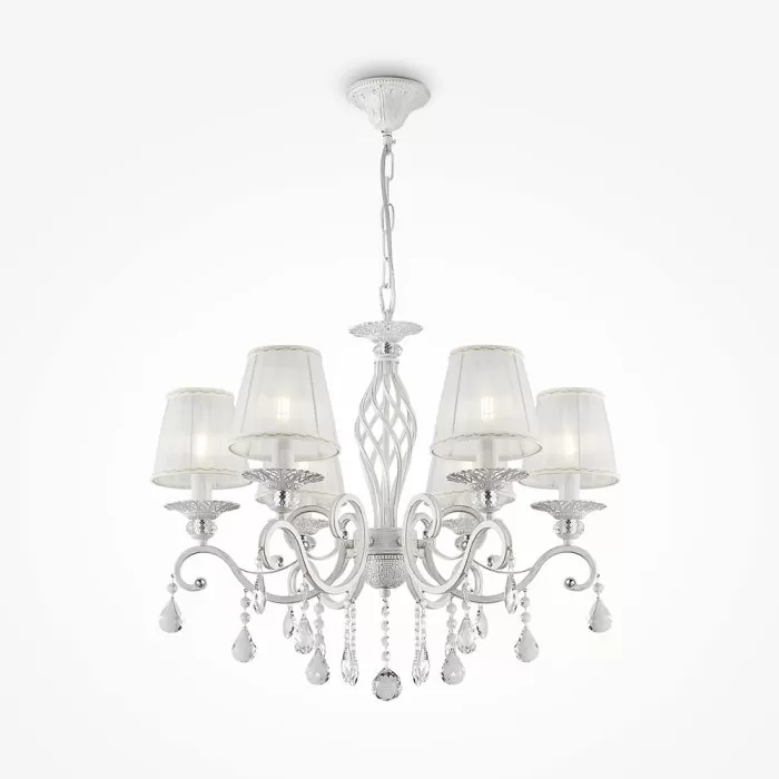 LP290-6 Lustra Grazia White Lampardi 6x40w E14/ H55-105cm D63cm - img 1