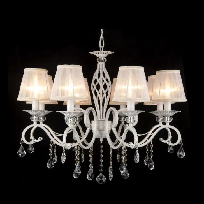 LP290-8 Lustra Grazia White Lampardi 8x40w E14/ H58-110cm D73cm - img 4