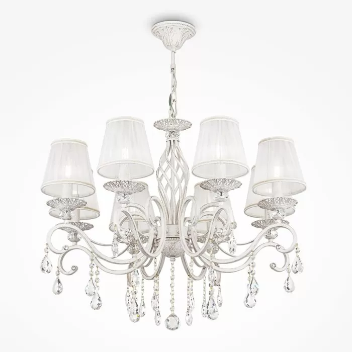 LP290-8 Lustra Grazia White Lampardi 8x40w E14/ H58-110cm D73cm - img 1
