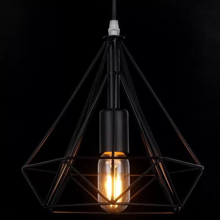 LP530-D25 Suspensie Rette Black Lampardi 1x60w E27/ H300-1100mm D250mm - img 2