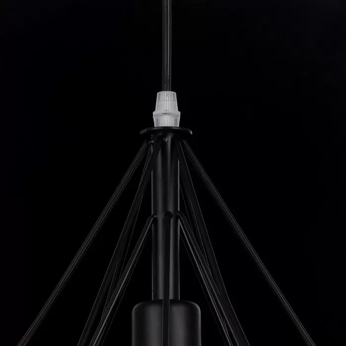 LP530-D25 Suspensie Rette Black Lampardi 1x60w E27/ H300-1100mm D250mm - img 4