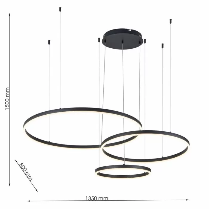 FL6035-3P Lustra Helix BK Flitz 138W 1350*800*1500 - img 2