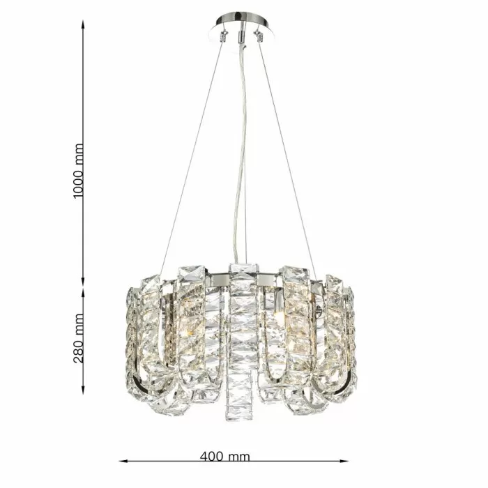 CLN128-D40 Lustra MONARCA Cellini chrome - img 3