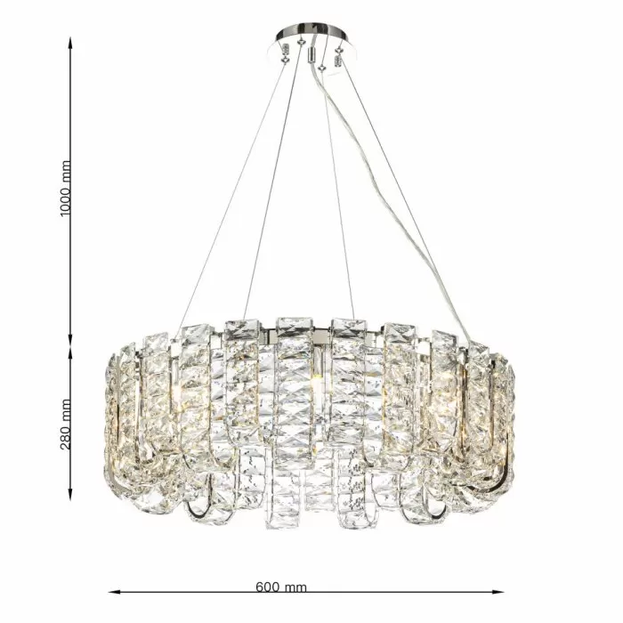 CLN128-D60 Lustra MONARCA Cellini chrome - img 3