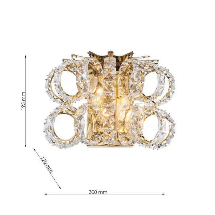 CLN1007-2W Aplica Ringlux Cellini gold L300*W170*H195 - img 3