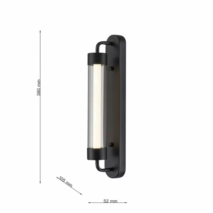 LP5210-L38W Aplica Wallglow Lampardi black  W50*105*H380 - img 3