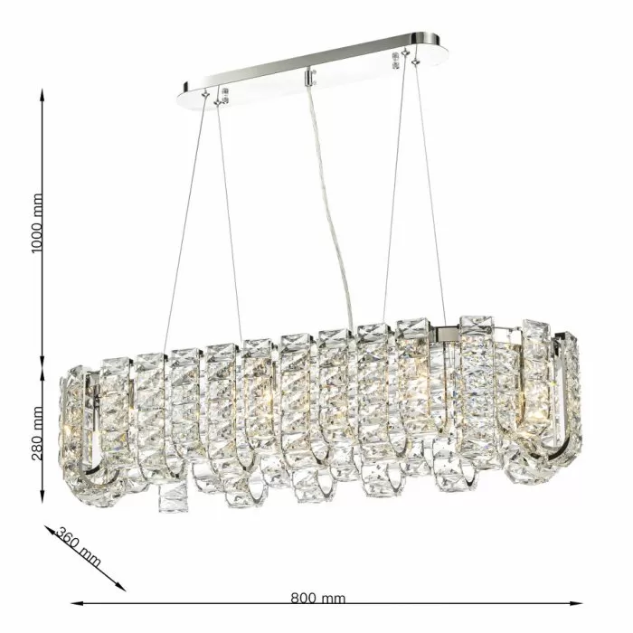 CLN128-L85 Lustra MONARCA Cellini chrome - img 3