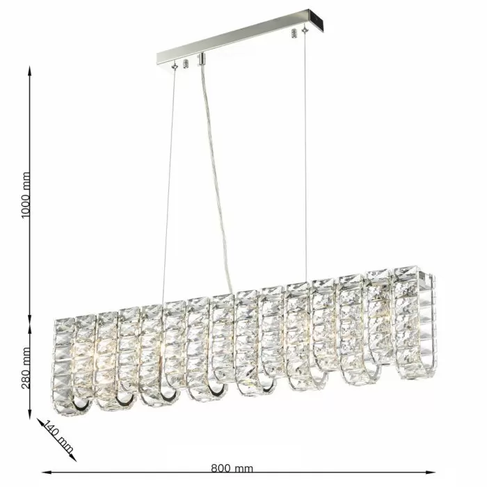 CLN128-L80 Lustra MONARCA Cellini chrome - img 3