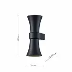 LP5247-2W Aplica Torin Lampardi 90*70*150MM/GU10*2 bk - img 3