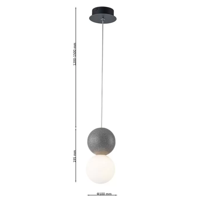 LP5166-1P Suspensie black CONCRETE Lampardi D100*192mm - img 3