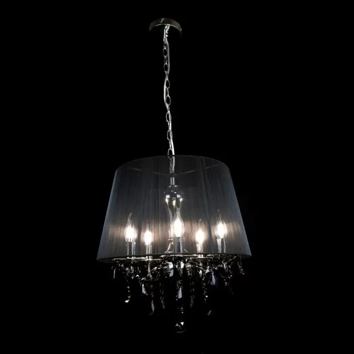 LP274-5 Lustra Cornelia Black Lampardi 5x40w E14/ H48-100cm D46cm - img 2