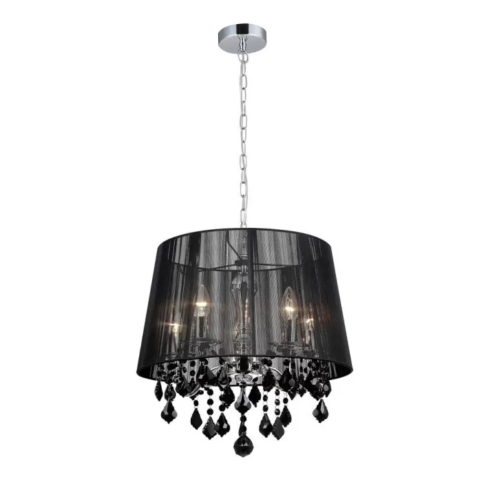 LP274-5 Lustra Cornelia Black Lampardi 5x40w E14/ H48-100cm D46cm - img 1