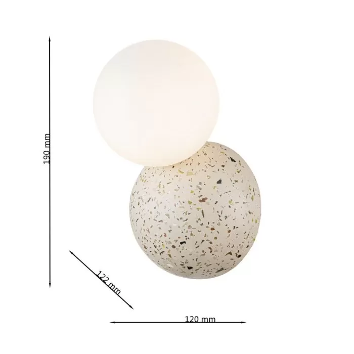 LP5168-1W Spot terrazzo white CONCRETE Lampardi D190*122*200mm - img 3