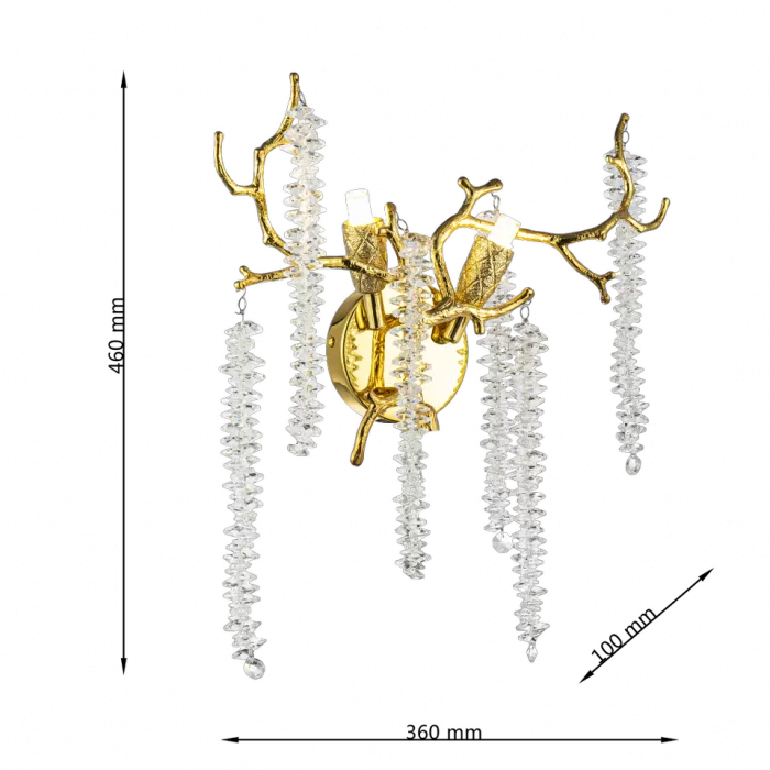 CLN1001-2W Aplica Grapedrop Cellini gold L360*W100*H460 - img 3