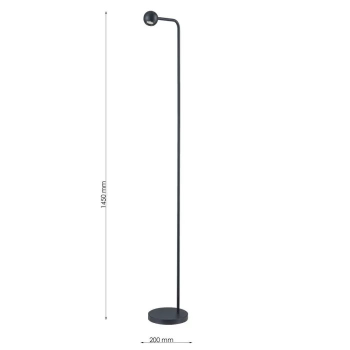 LP5289-1F Lampadar iBall BK Lampardi LED*5w  4000k 200*1450*MM - img 3