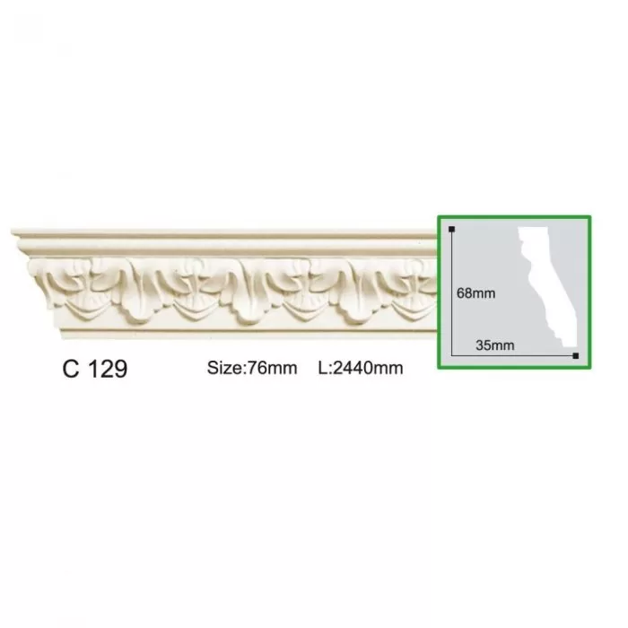 C129-8 Cornisa cu ornament  Gaudi Decor 68x35x2440 - img 1