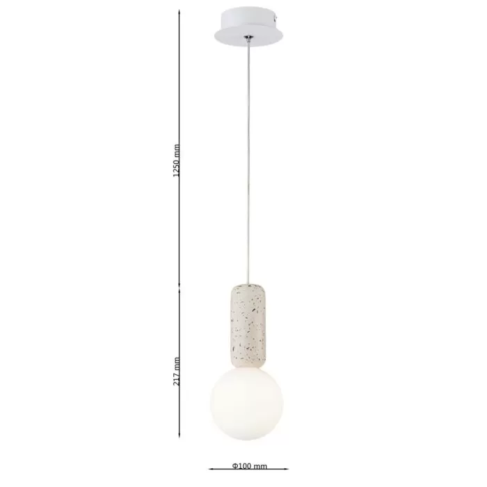 LP5171-1P Suspensie terrazzo white CONCRETE Lampardi D100*120mm - img 3