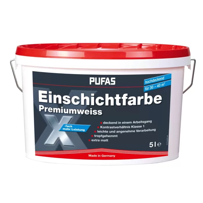 Vopsea Art. 10702 Einschichtfarbe Premiumweiss 5L, extra-alba - img 1