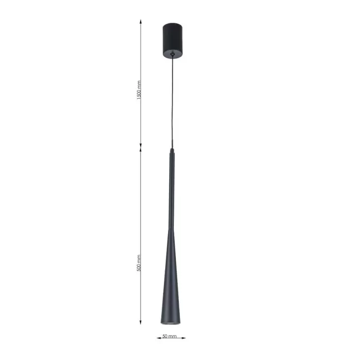 LP5297-1P Suspensie Ios BK Lampardi  D50* 500MM 7W 4000K - img 3