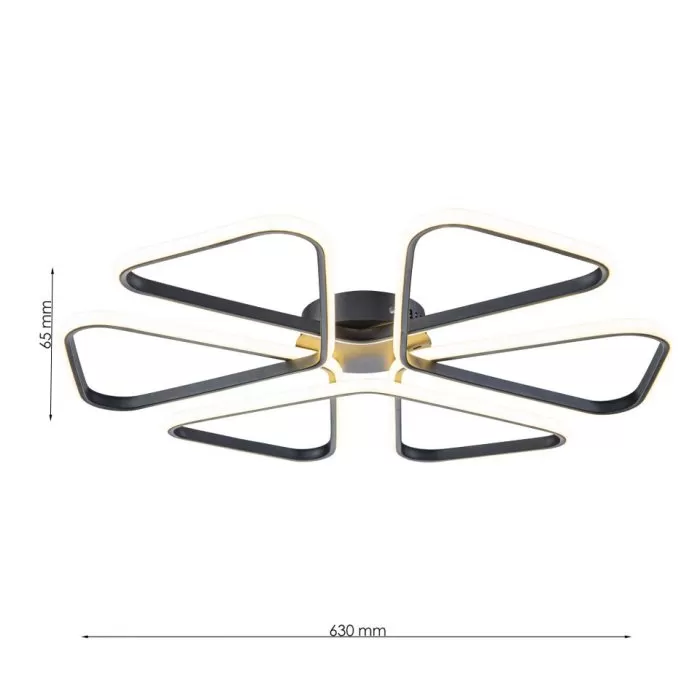 FL6016-C Lustra Loop BK Flitz 120.6W D630x65 - img 3
