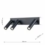 LP5296-3W Aplica Flo Lampardi 300*60*150mm 3-3W 400K black - img 3