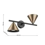 LP9031-2W Spot black and copper HORN Lampardi  - img 3