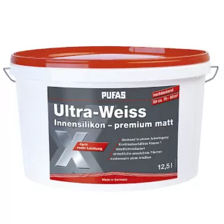 Vopsea Art. 11004 Ultra-Weiss Innensilikon 12,5L, extra-alb-mat