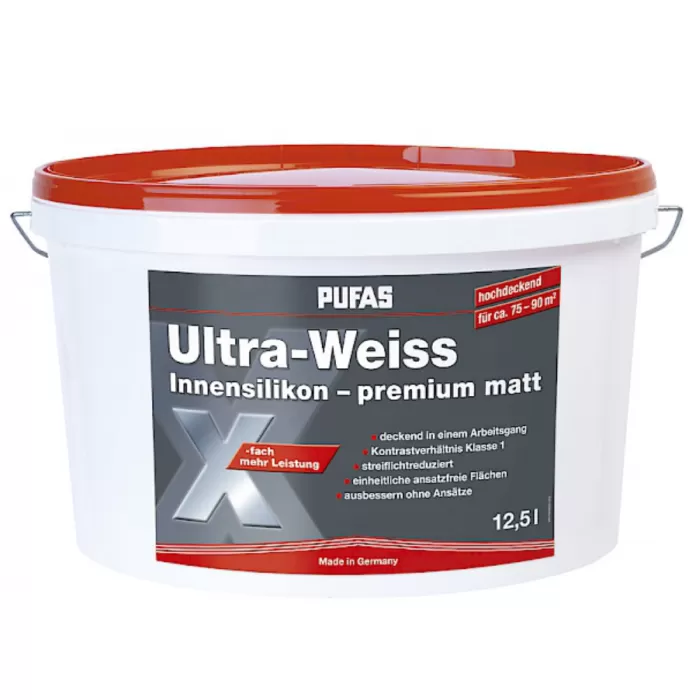 Vopsea Art. 11004 Ultra-Weiss Innensilikon 12,5L, extra-alb-mat - img 2
