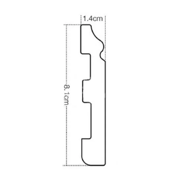 IDP411-W-L244 (P002) Plinta duropolimer 80*14*2440mm (24 buc-1 cutie) - img 2