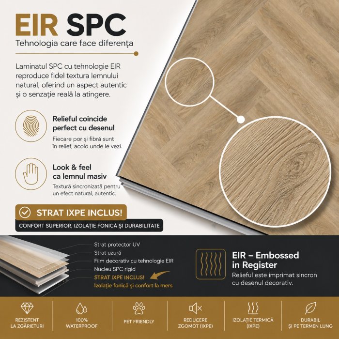 NG61140-34-HB Laminat SPC Herringbone,150*750*5.5,1 cut  16pcs=1.800m2  - img 3