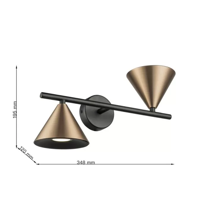 LP9031-2W Spot black and copper HORN Lampardi  - img 3
