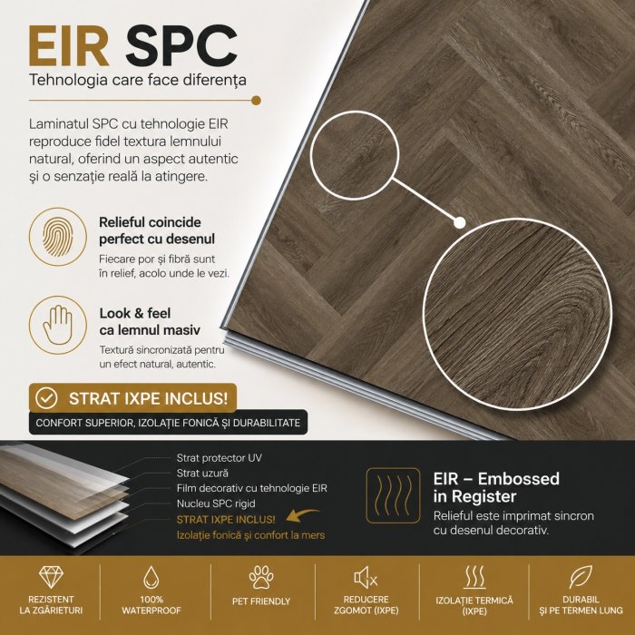 NG61140-44-HB Laminat SPC Herringbone,150*750*5.5,1 cut  16pcs=1.800m2  - img 3