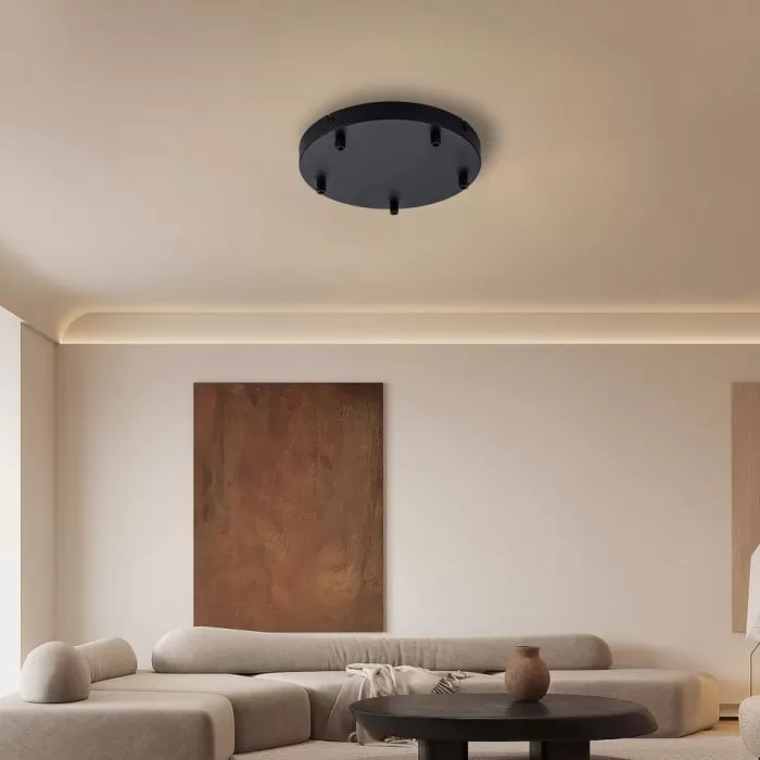 LP764-R5BK Baza rotunda 5 fire Thin Lampardi H4cm D25cm black - img 2