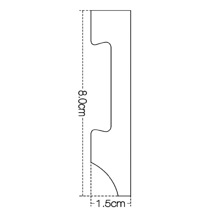 IDP885-W-L244 Plinta duropolimer 80*15*2440mm (23 buc-1 cutie) - img 2