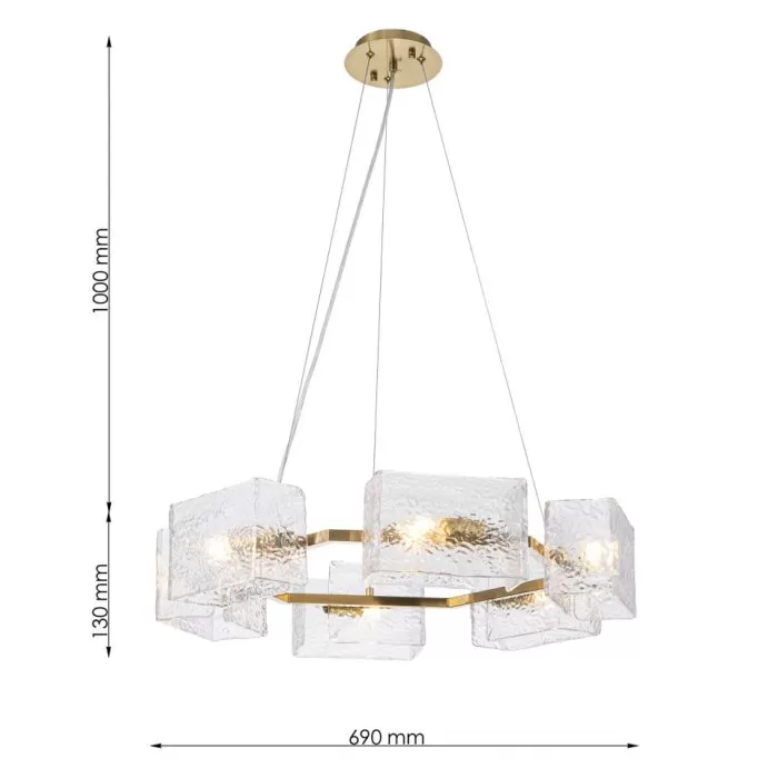 CLN1008-D70 Lustra California Cellini 6xE14D69cm - img 3
