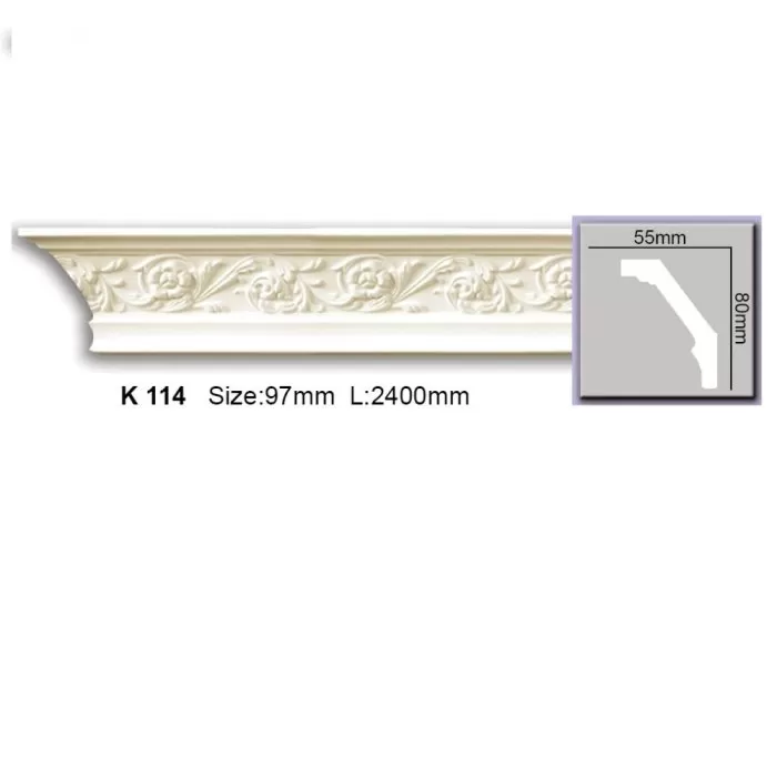K114 Cornisa cu ornament Harmony 80x55x2400 - img 1