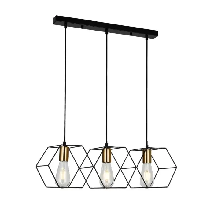 FL680-3P Lustra Brisa Flitz Metal Black+Golden E27/1 L57*15.5*17CM - img 1