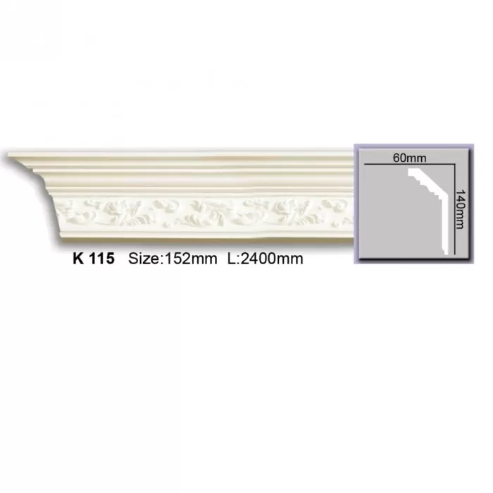 K115 Cornisa cu ornament Harmony 140x60x2400 - img 1