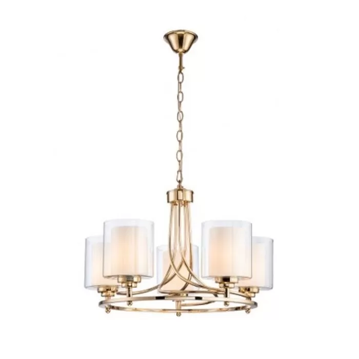 LP468-5 Lustra Milton Gold Lampardi 5x40w E14/H40-110cm D50cm - img 1