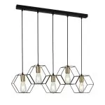 FL680-5P Lustra Brisa Flitz Metal Black+Golden E27/1 L79*26*16CM - img 1