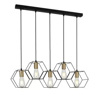 FL680-5P Lustra Brisa Flitz Metal Black+Golden E27/1 L79*26*16CM