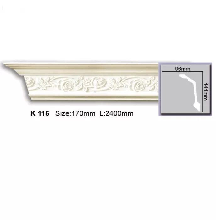 K116 Cornisa cu ornament Harmony 141x96x2400 - img 1