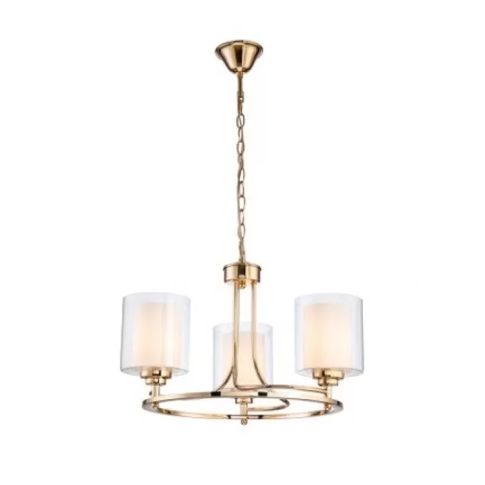LP468-3 Lustra Milton Gold Lampardi 3x40w E14/H40-110cm D45cm - img 1