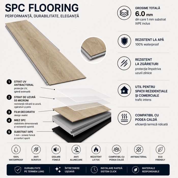 NG61140-49-XL Laminat SPC Plank XL 228*1830*6 mm, 1 cut/6pcs=2.503m2 - img 3