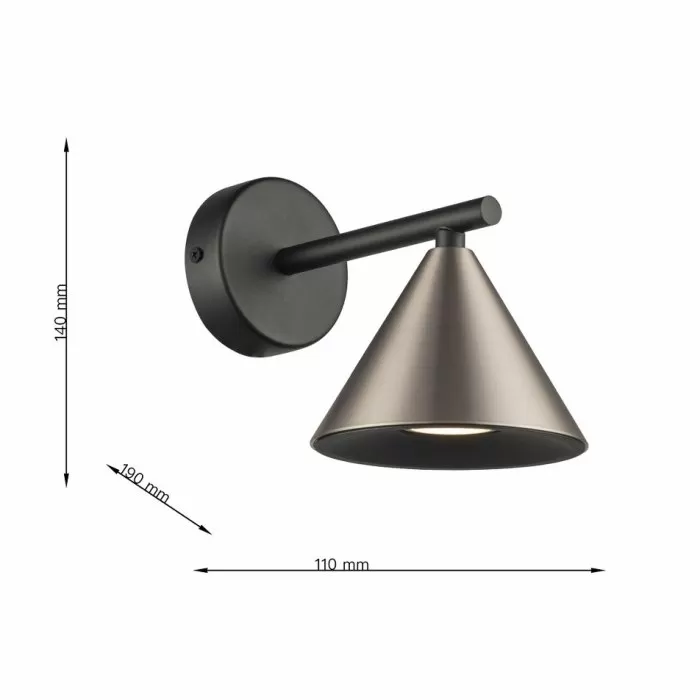 LP9032-1W Spot black and grey HORN Lampardi  - img 3