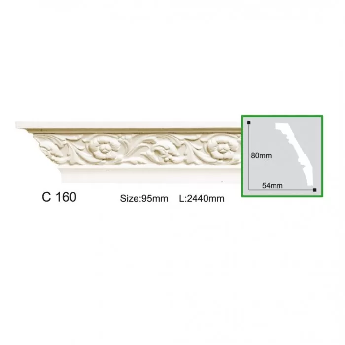 C160-8 Cornisa cu ornament Gaudi Decor 80x54x2440 - img 1
